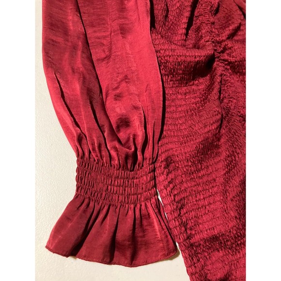 Blush J Women's Burgundy Red Long Sleeve Mini Dress Size Large - Picture 7 of 13